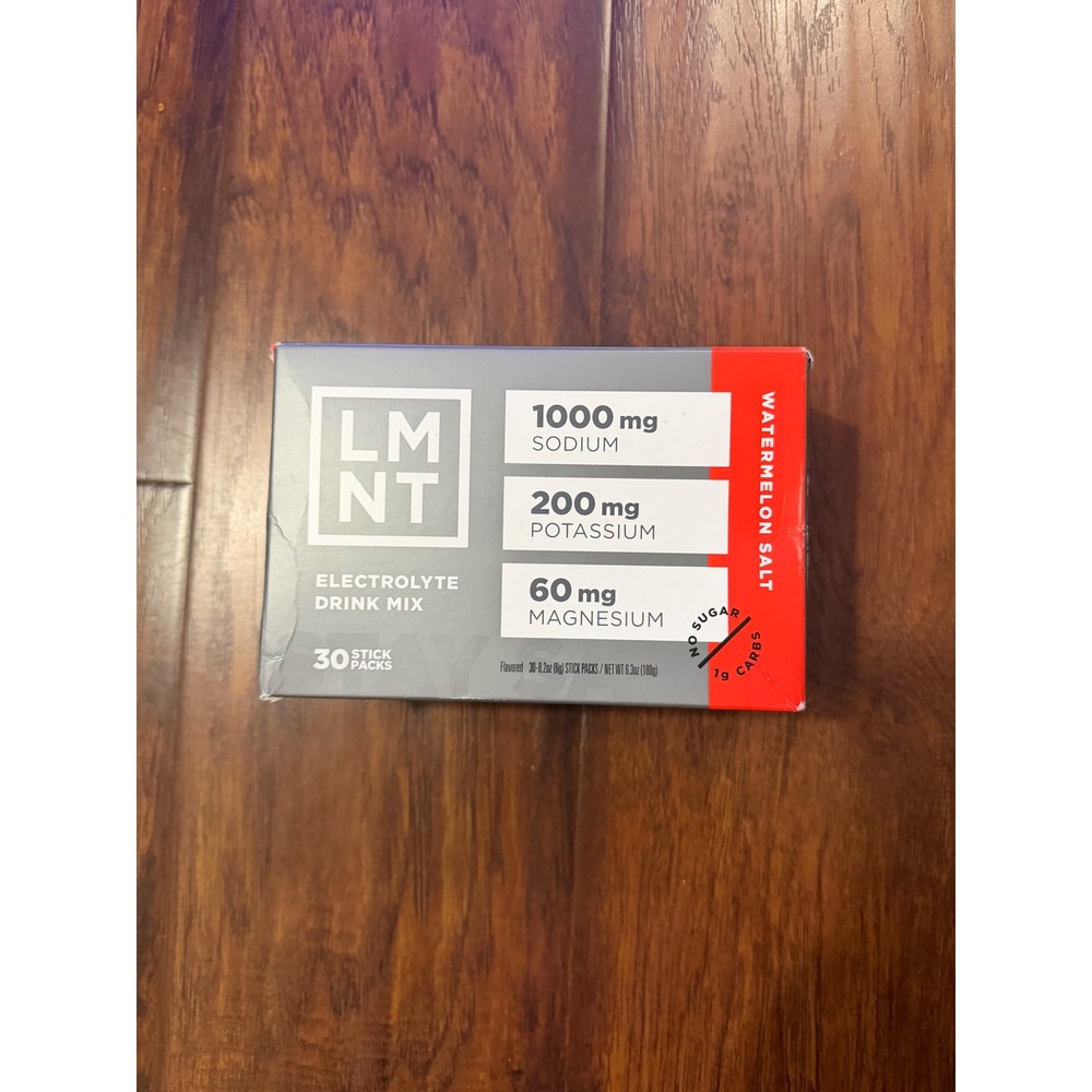 LMNT Watermelon Salt Electrolyte Drink Mix 30 Stick Packs Zero Sugar Open Box